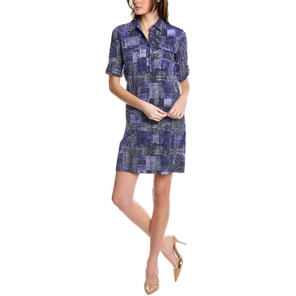 J.McLaughlin Lawrence Dress S Blue Patchwork